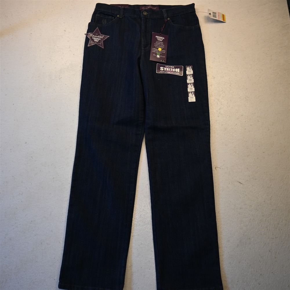 NEW Gloria Vanderbilt 10 Amanda High Rise Classic Tapered Dark Denim Jeans